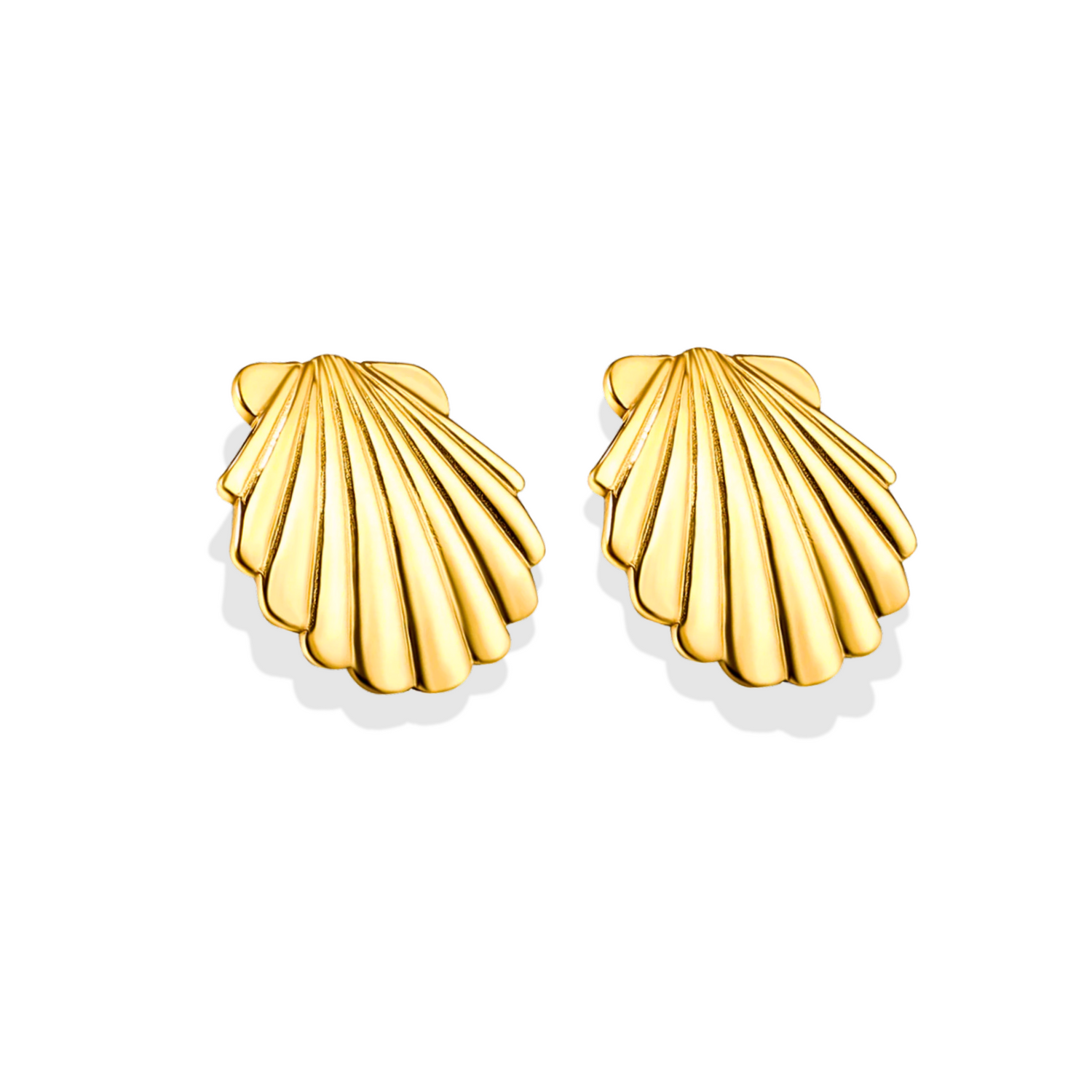 Golden Shell Charm Studs