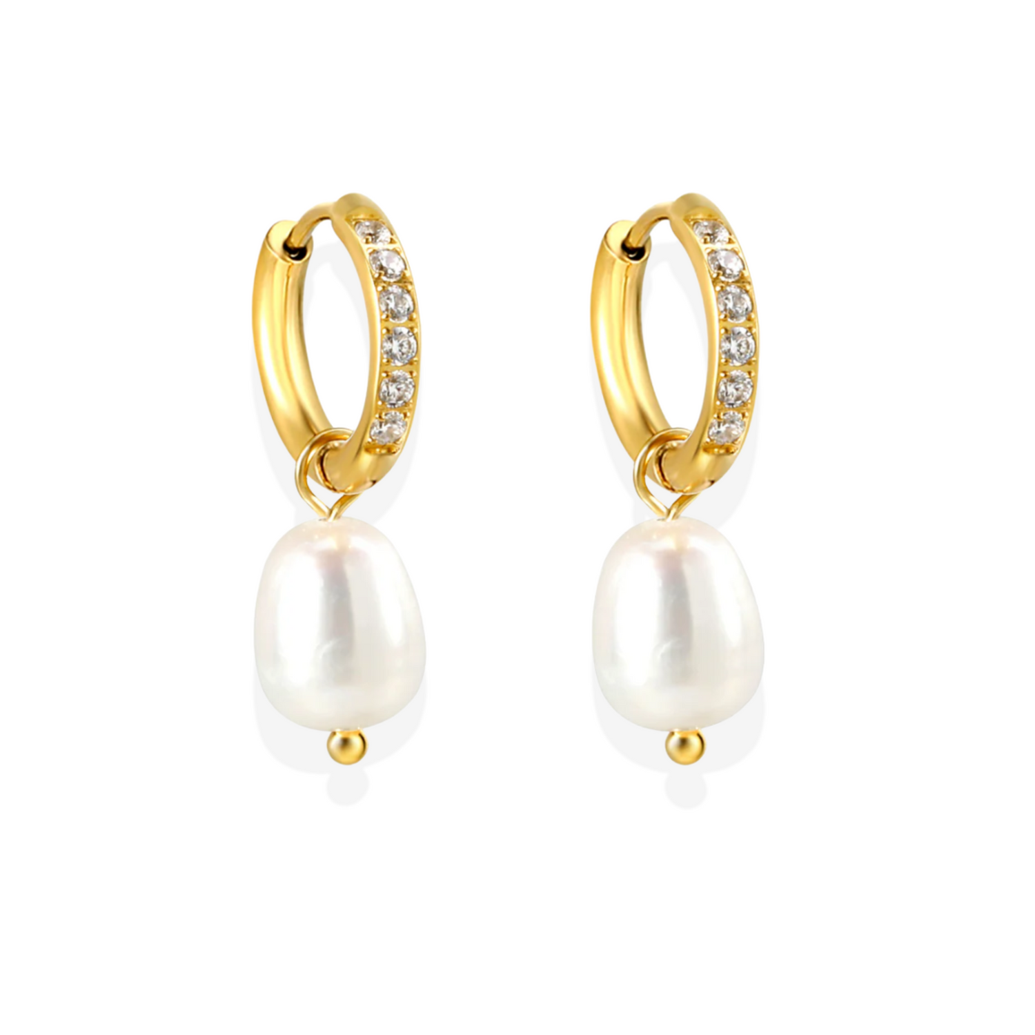 Luxe Pearl Drop Hoops