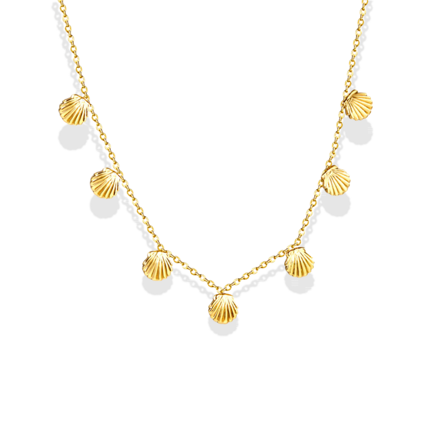 Golden Shell Charm Necklace