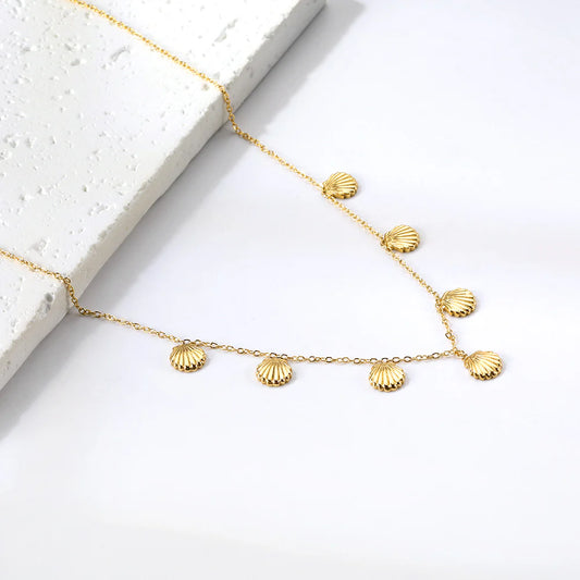 Golden Shell Charm Necklace